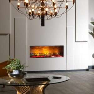 dimplex vivente electric fire 100 installed in house on white wall