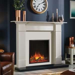 electric fire in traditional fireplace