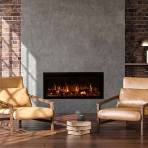 electric fire with redbrick wall